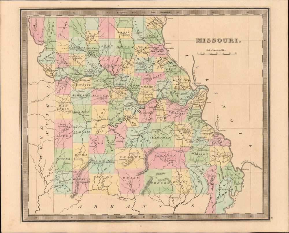 Map of the State of Missouri. - Main View
