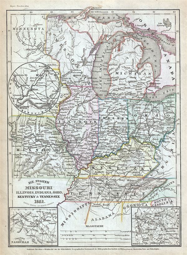 Die Staaten von Missouri, Illinois, Indiana, Ohio, Kentucky and Tennessee. - Main View