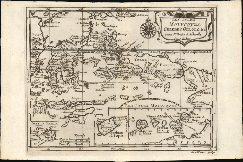 1683 Sanson Map of the East Indies w/ the Spice Islands [Maluku Islands, Indonesia]