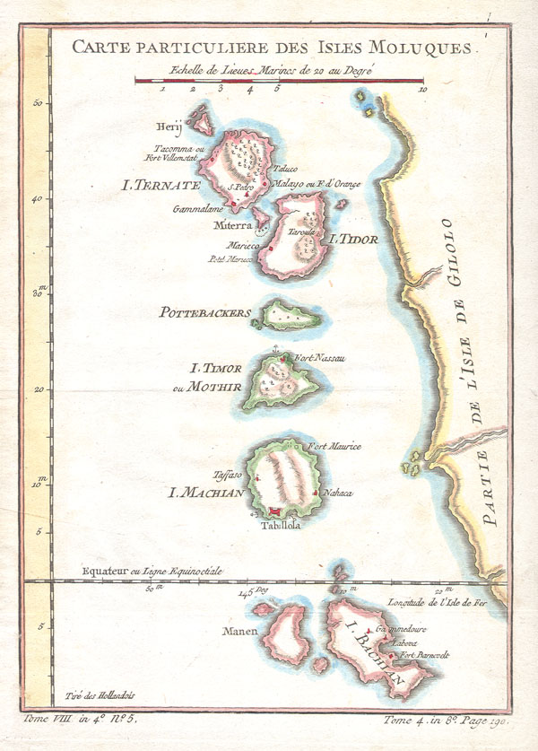 1760 Bellin Map of the Moluques - Moluccas - Moluccan Island