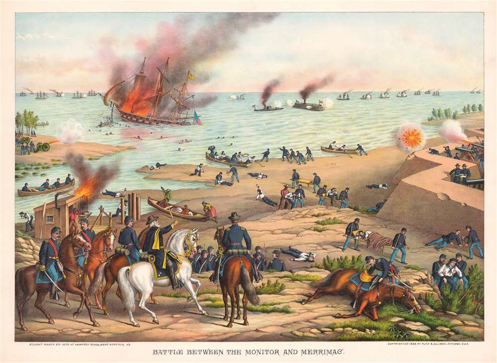 Battle Between the Monitor and Merrimac. - Main View