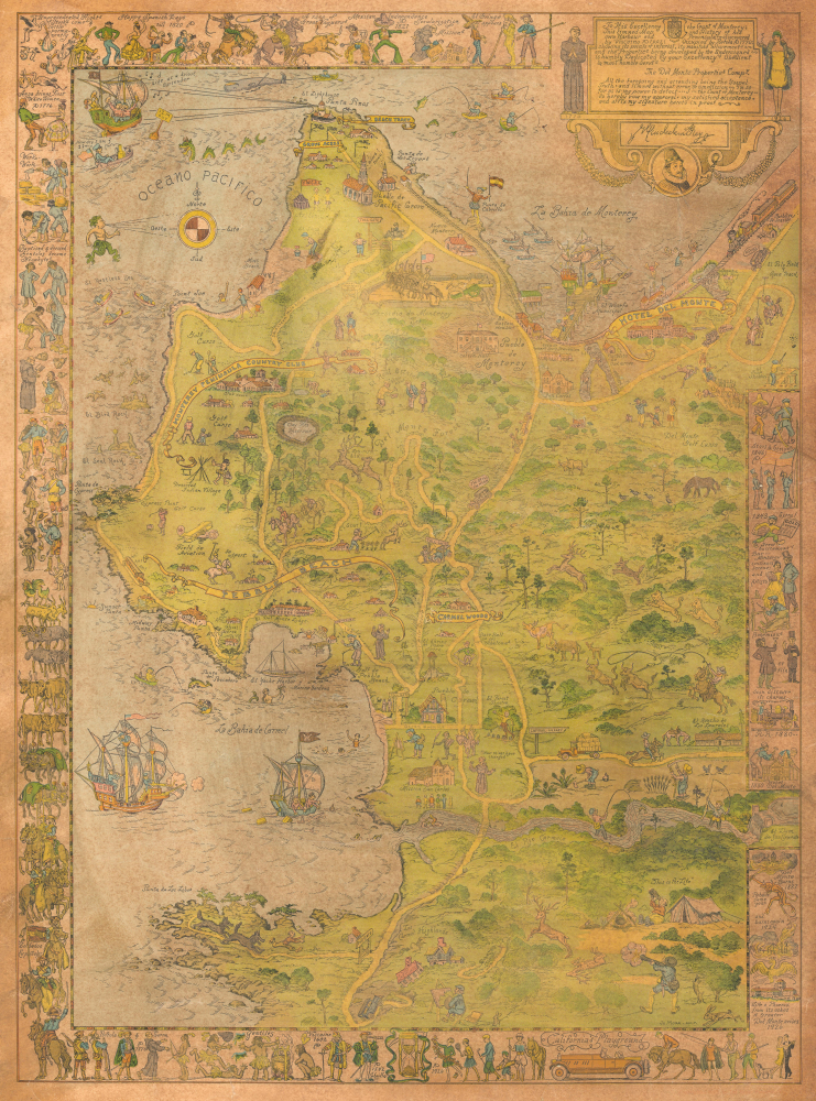 [Monterey Peninsula] / To His Excellency The Count of Monterey: This Limned Map and History of his own Harbour and Peninsula - discovered by Viscaino AD 1602... - Main View