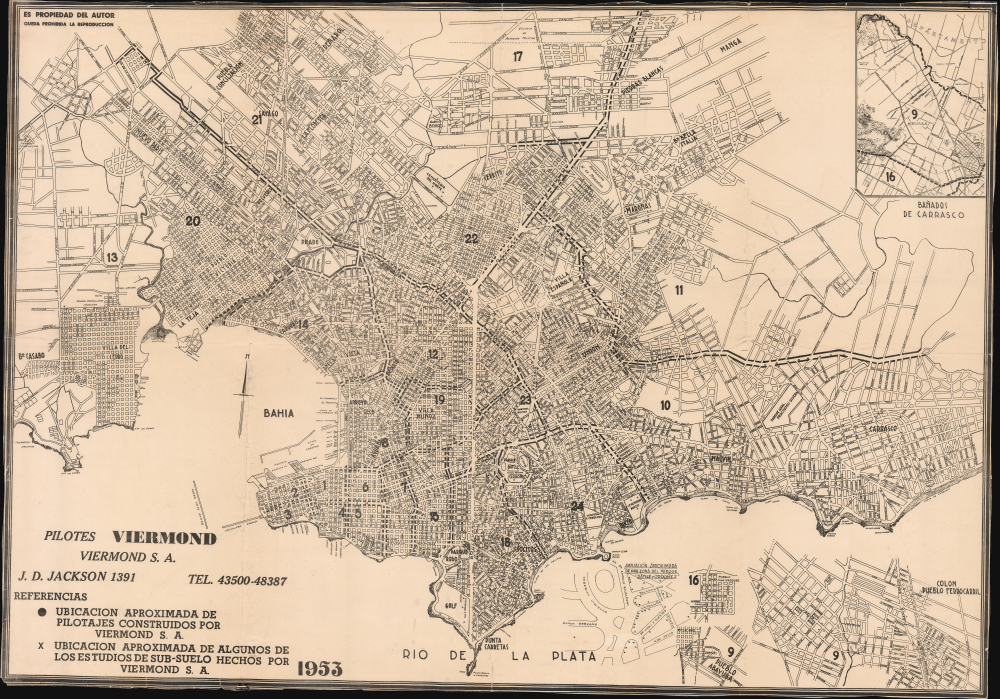 1953 Viermond S.A. Plan of Montevideo directed by Eladio Dieste
