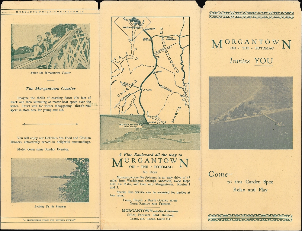 1929 Promotional Map of Morgantown, Maryland