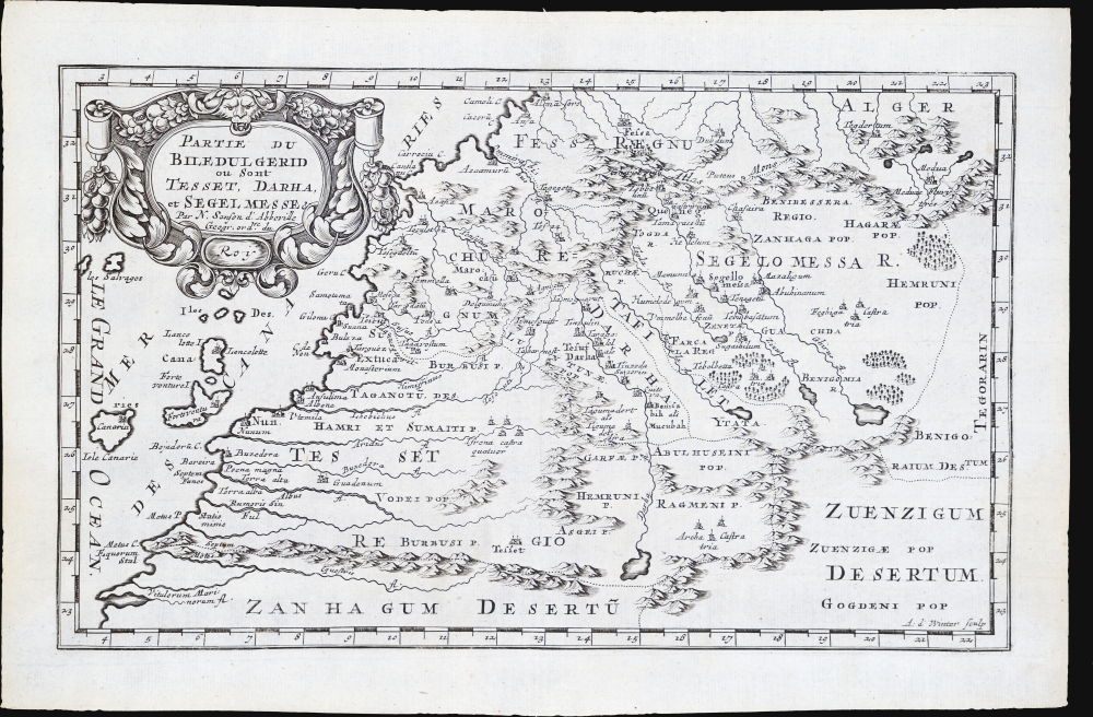 1683 Nicolas Sanson Map of Morocco and Fez