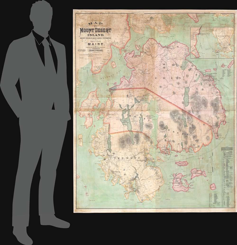 Map of Mount Desert Island, Sorrento, Portions of Lamoine, Hancock, and Frenchman's Bay, and Adjacent Islands, Maine. - Alternate View 1