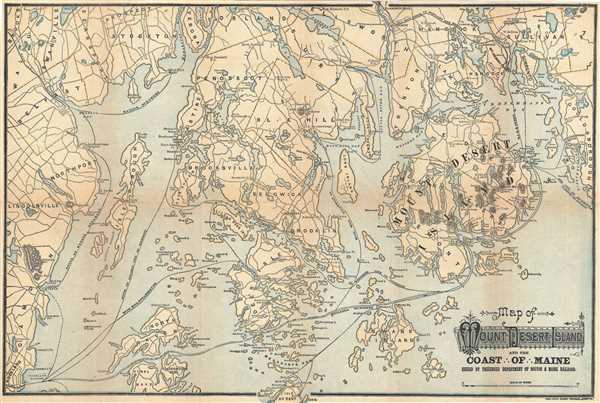 Map of Mount Desert Island and the Coast of Maine.