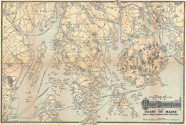 Map of Mount Desert Island and the Coast of Maine. - Main View