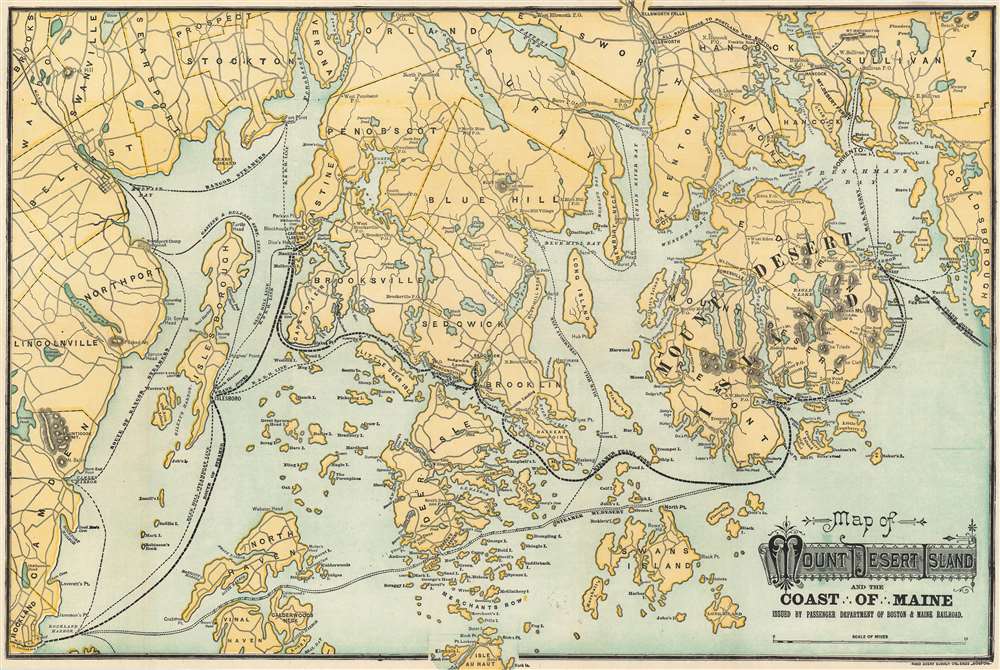 Map of Mount Desert Island and the Coast of Maine. - Main View
