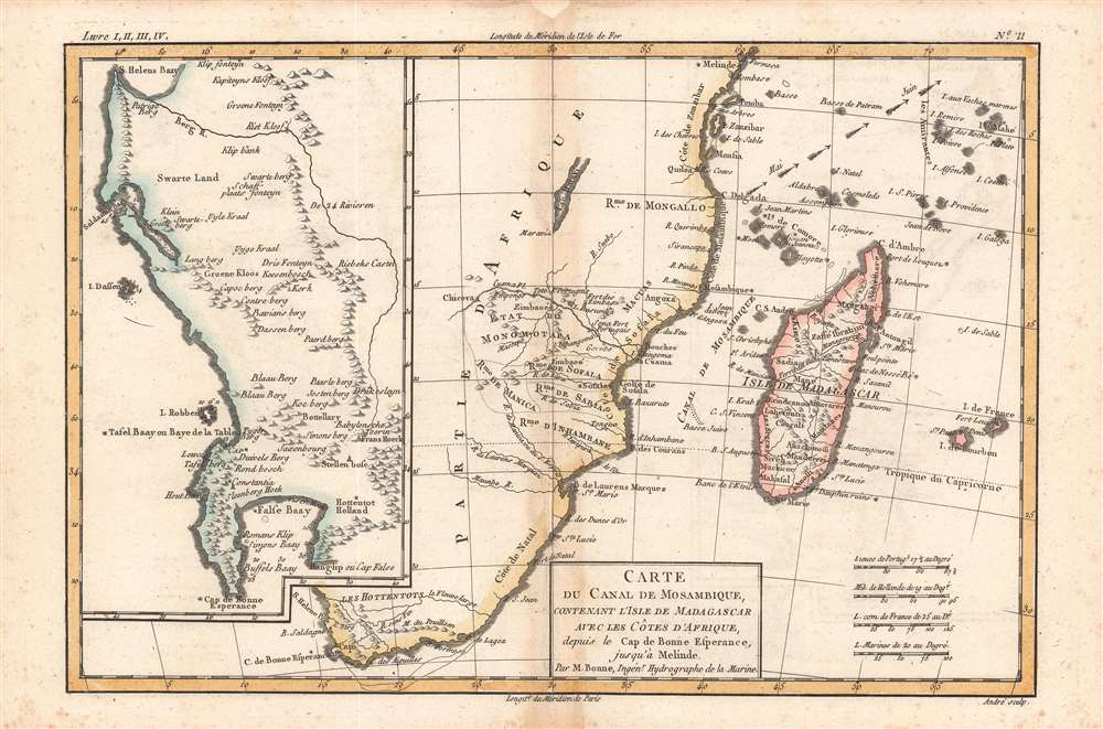 Carte du Canal de Mosambique. - Main View