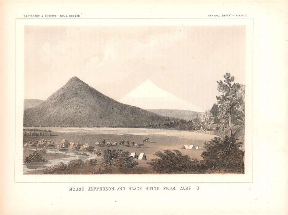 Mount Jefferson and Black Butte from Camp S. - Main View