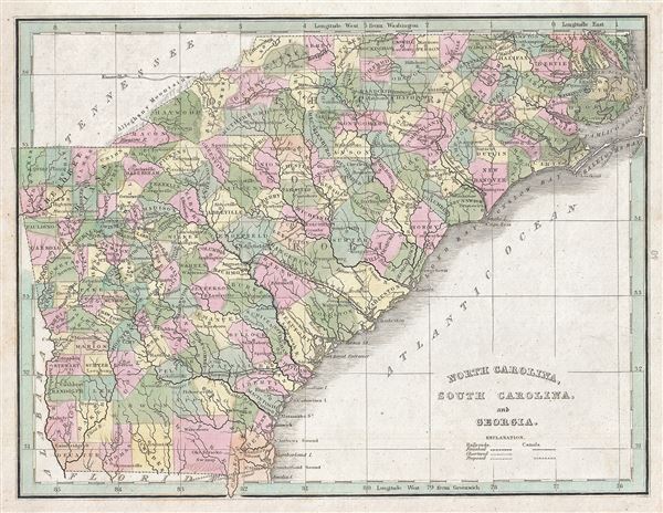 North Carolina South Carolina And Georgia Geographicus Rare