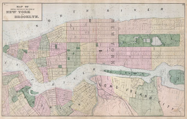Map of central portions of the cities of New York and Brooklyn. - Main View