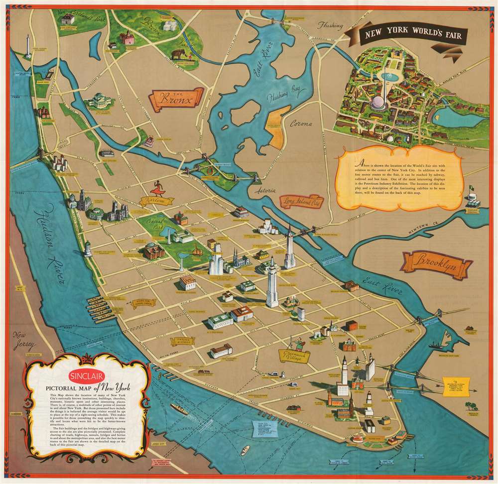 Sinclair Pictorial Map of New York. / New York World's Fair. - Main View