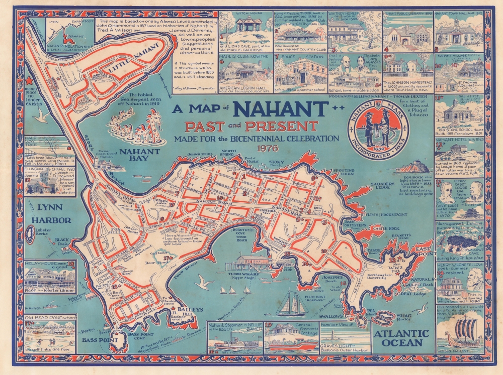 A Map of Nahant, Past and Present Made for the Bicentennial Celebration, 1976. - Main View