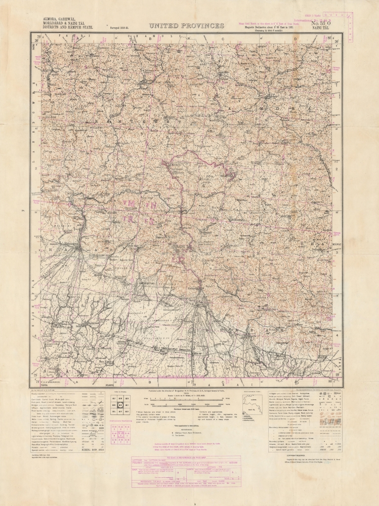 United Provinces. No. 53 O Naini Tal. Almora, Garhwal, Moradabad and Naini Tal Districts and Rampur State. - Main View