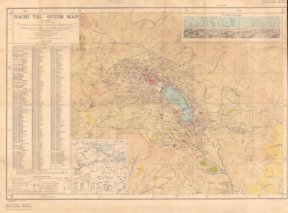 Naini Tāl Guide Map. - Main View