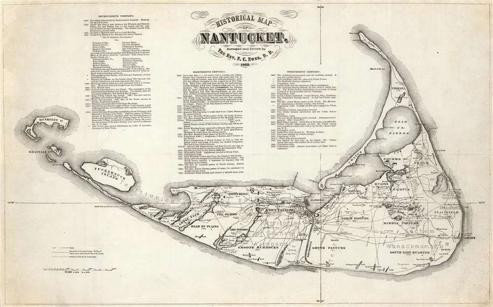 Historical Map of Nantucket.: Geographicus Rare Antique Maps