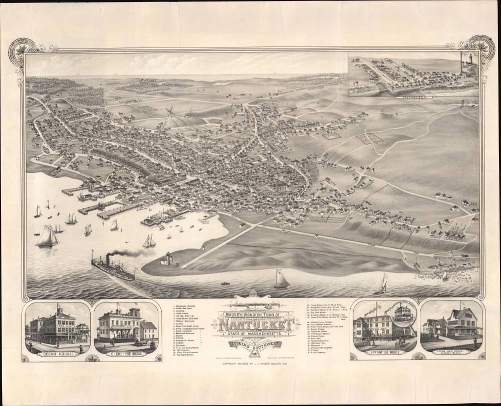 1881 Stoner View of Nantucket Town, Massachusetts