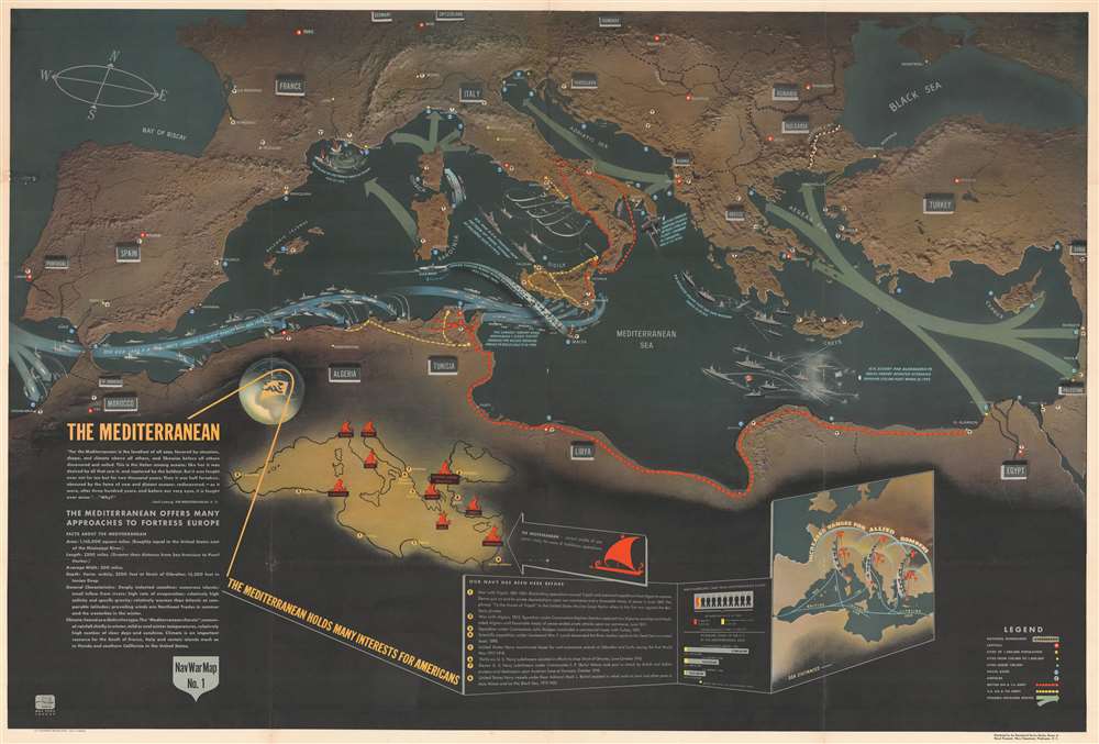 NavWarMap No. 1 The Mediterranean. / NavWarMap No. 2 The South China Sea Area. / NavWarMap No. 3 World War 2 in the North Sea Area. / NavWarMap No. 4 The North Pacific Area. / NavWarMap No. 5. Southwest Pacific. / NavWarMap No. 6 We Fight a Global War. - Alternate View 1