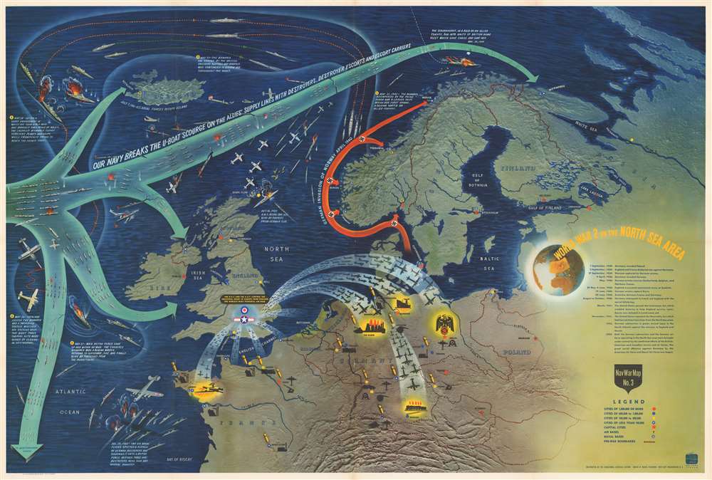 NavWarMap No. 1 The Mediterranean. / NavWarMap No. 2 The South China Sea Area. / NavWarMap No. 3 World War 2 in the North Sea Area. / NavWarMap No. 4 The North Pacific Area. / NavWarMap No. 5. Southwest Pacific. / NavWarMap No. 6 We Fight a Global War. - Alternate View 3