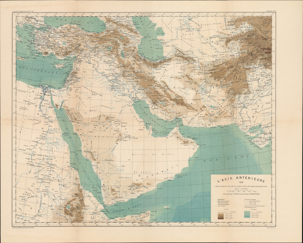 1883 Jacques Élisée Reclus Anarchist Map of the Middle East