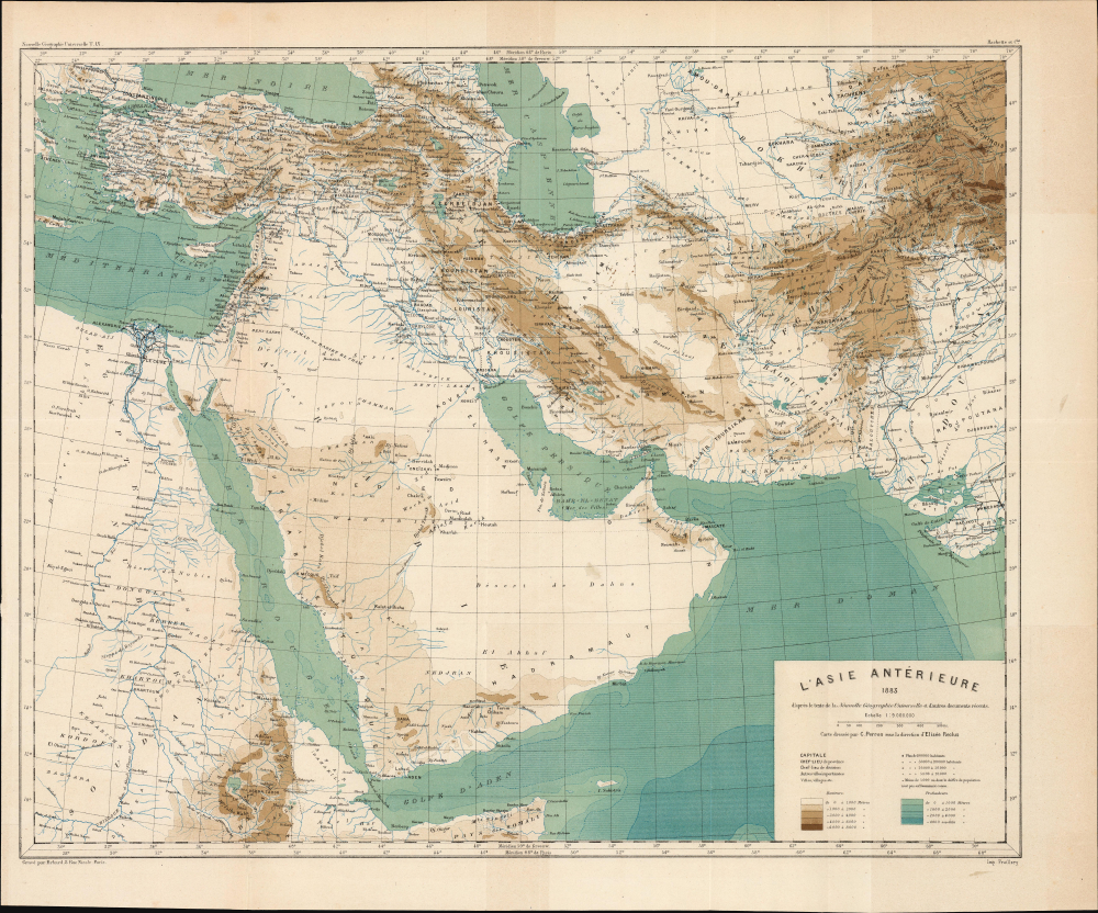 1883 Jacques Élisée Reclus Anarchist Map of the Middle East
