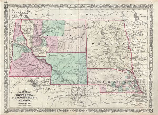 Johnson's Nebraska, Dakota, Idaho, and Montana. - Main View