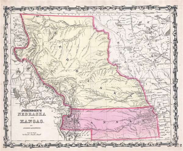 Johnson's Nebraska and Kansas. - Main View