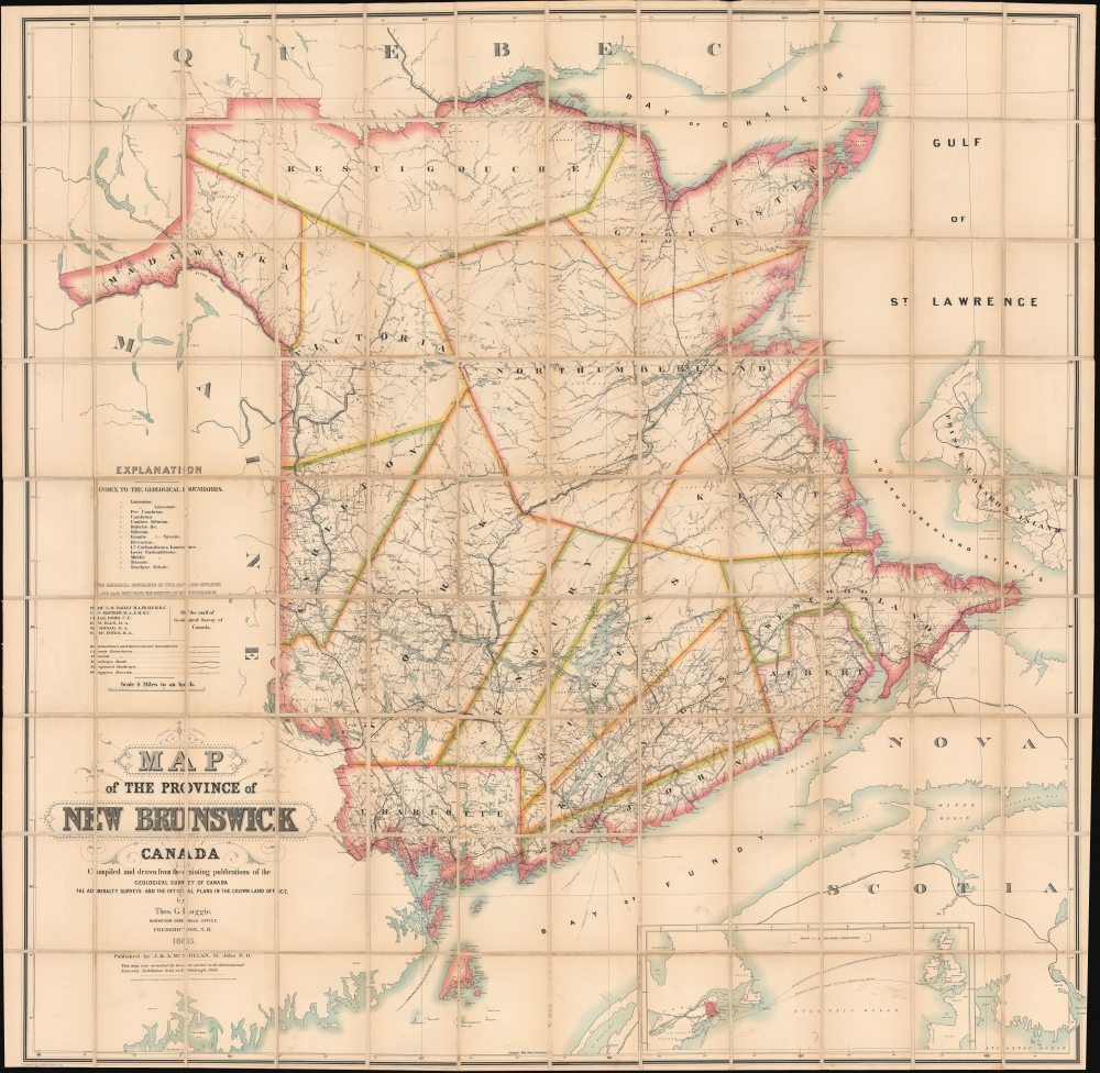 Map of the Province of New Brunswick, Canada. - Main View