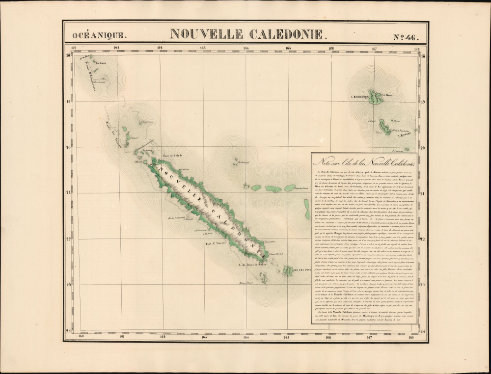 1827 Vandermaelen map of the New Caledonia and the Loyalty Islands