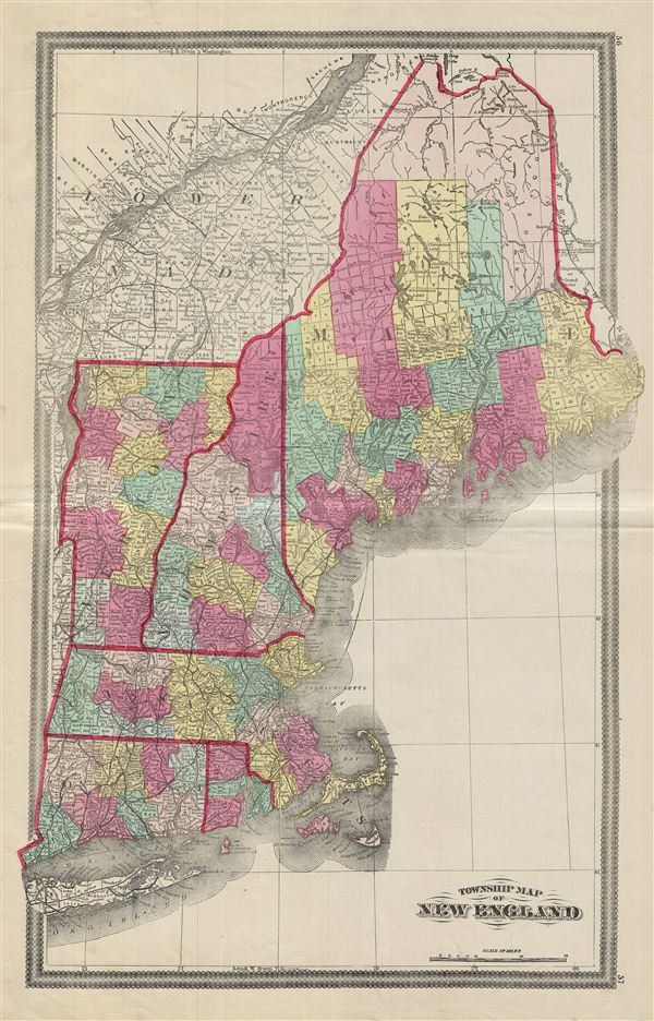 Township Map of New England. - Main View