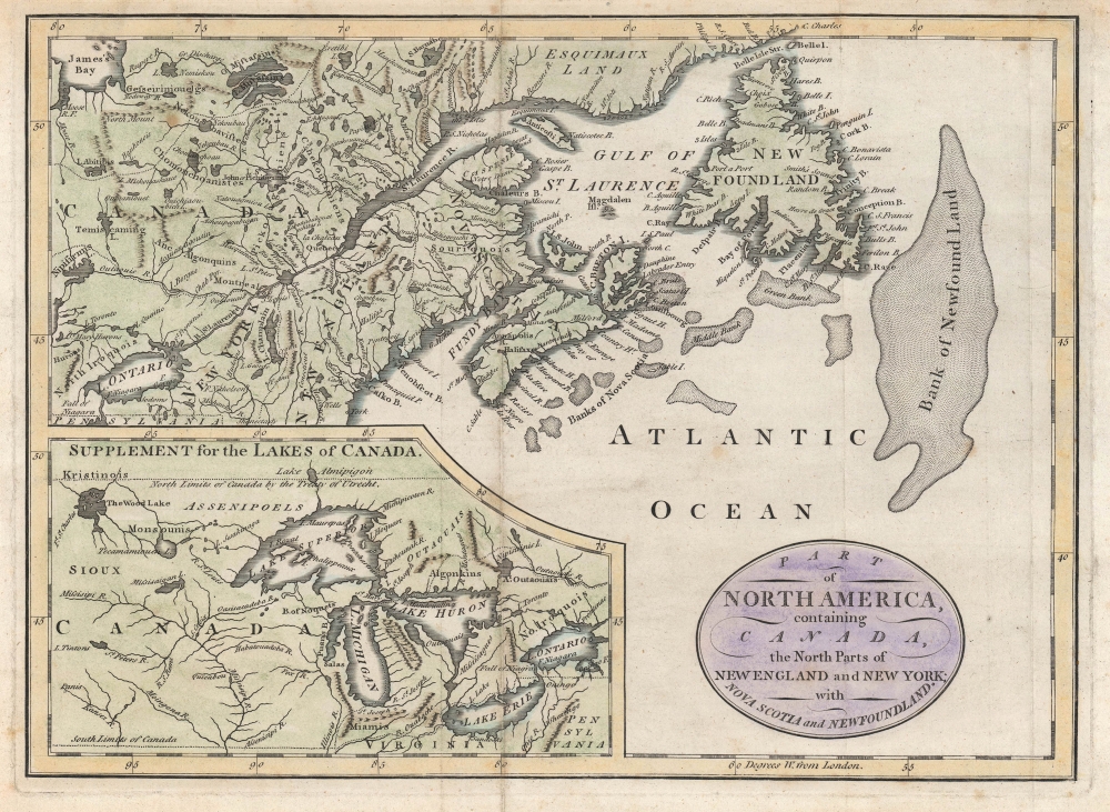 Part of North America, containing Canada, the north parts of New England and New York ; with Nova Scotia and Newfoundland. - Main View