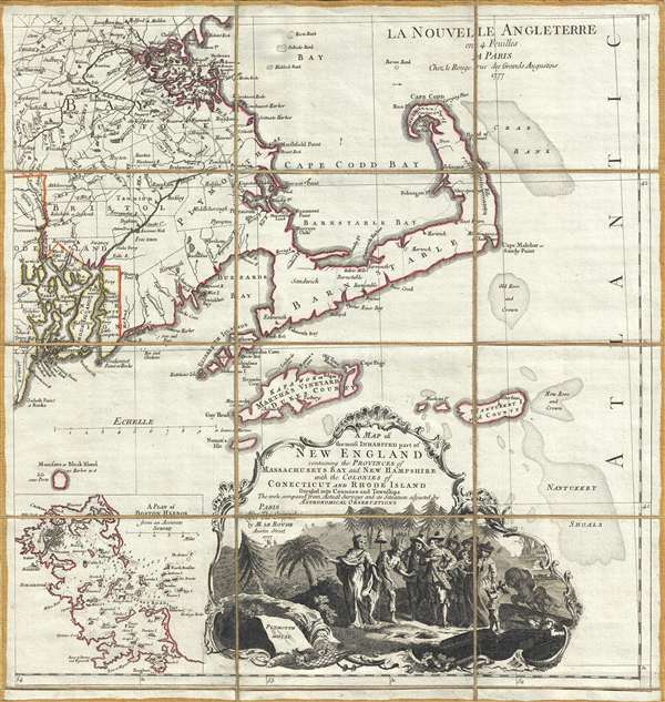 A Map of the most Inhabited part of New England containing the Provinces of Massachusets Bay and New Hampshire, with the Colonies of Connecticut and Rhode Island, divided into Counties and Townships:  The whole composed form Actual Surveys and its Situation adjusted by Astronomical Observations. - Main View