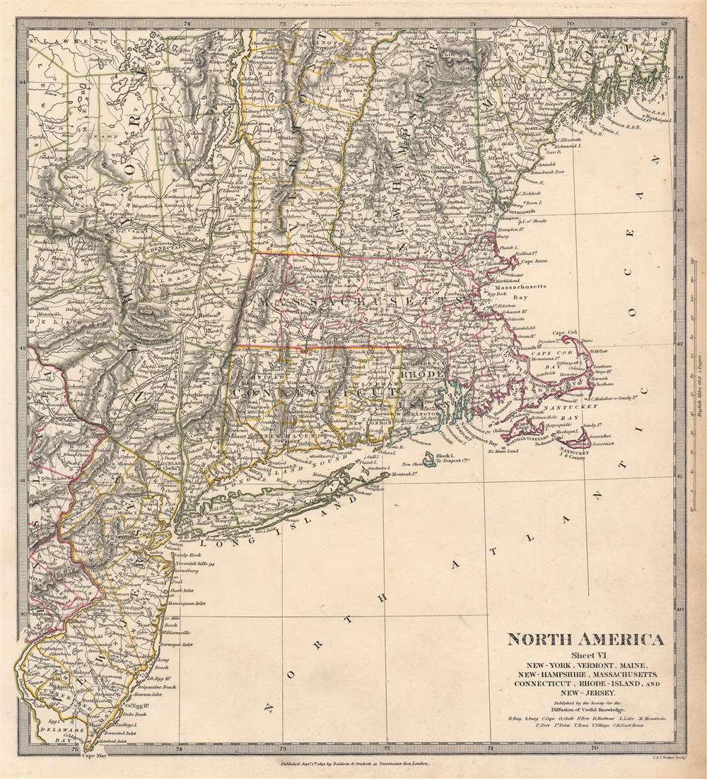 North America. Sheet VI. New-York, Vermont, Maine, New-Hampshire, Massachusetts, Connecticut, Rhode-Island, and New Jersey. - Main View