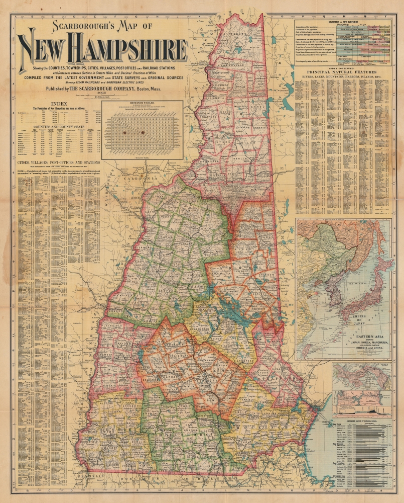 Scarborough's Map of New Hampshire. - Main View