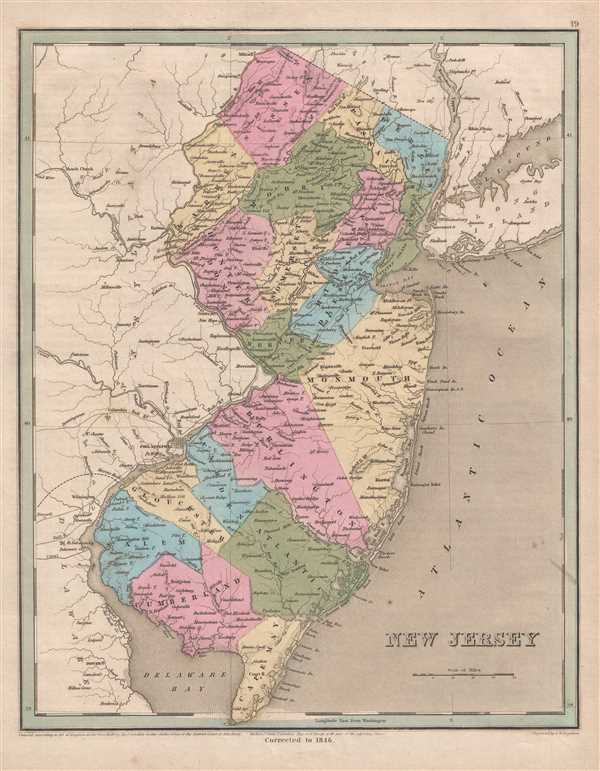 1846 Bradford Map of New Jersey