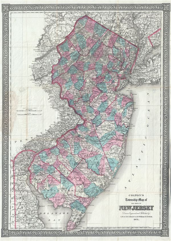 Colton's Township Map of the state of New Jersey. - Main View