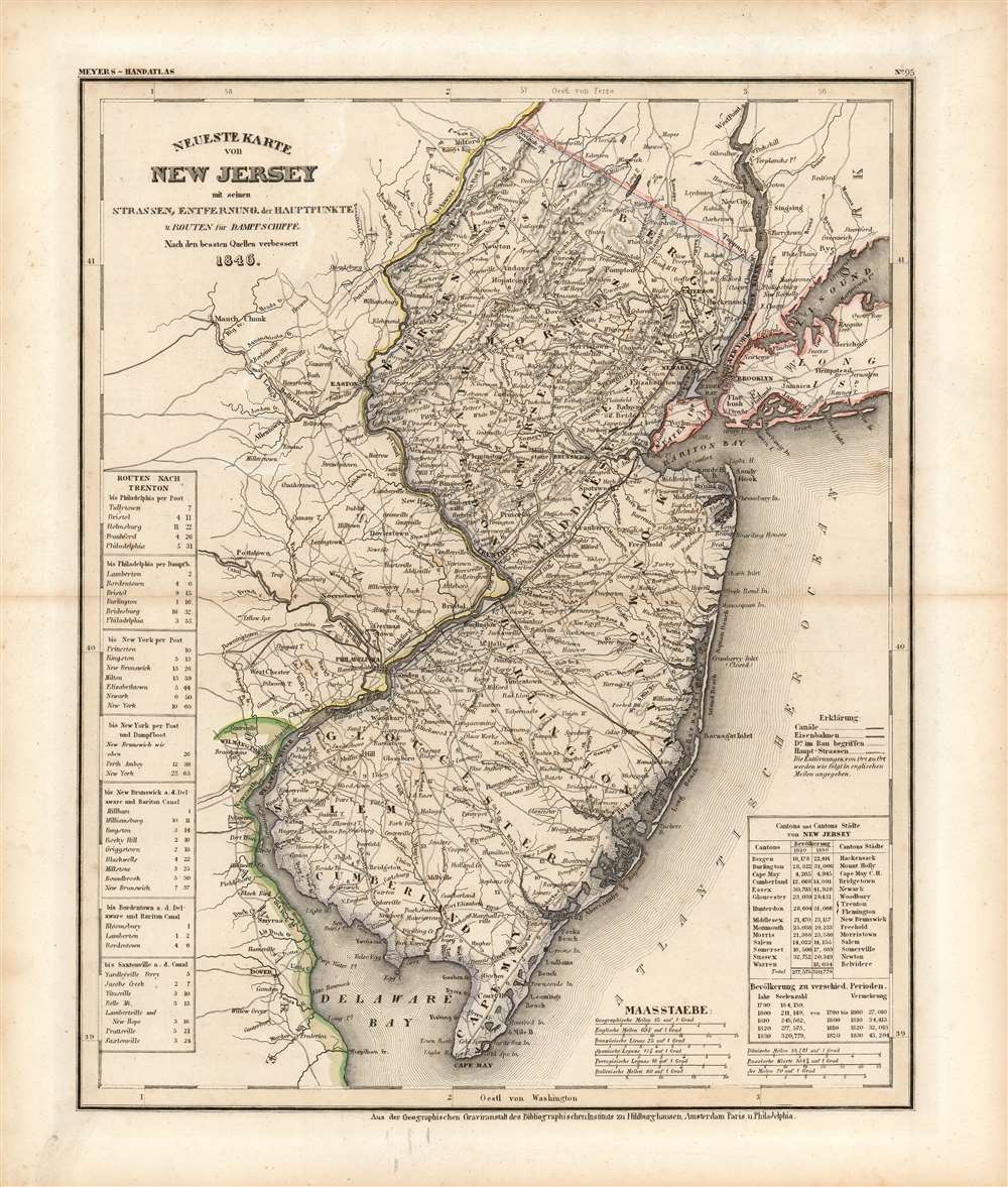 1846 Meyer Map of New Jersey