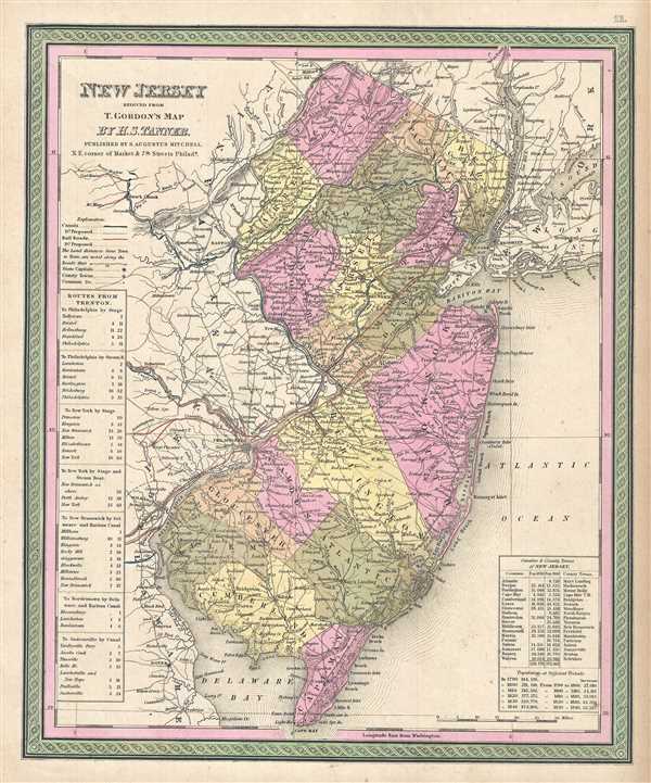 New Jersey reduced from T. Gordon's Map by H. S. Tanner. - Main View