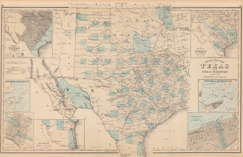 Gray's New Map of Texas and the Indian Territory. - Main View