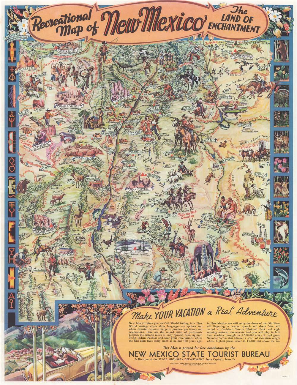 Recreational Map of New Mexico The Land of Enchantment. - Main View