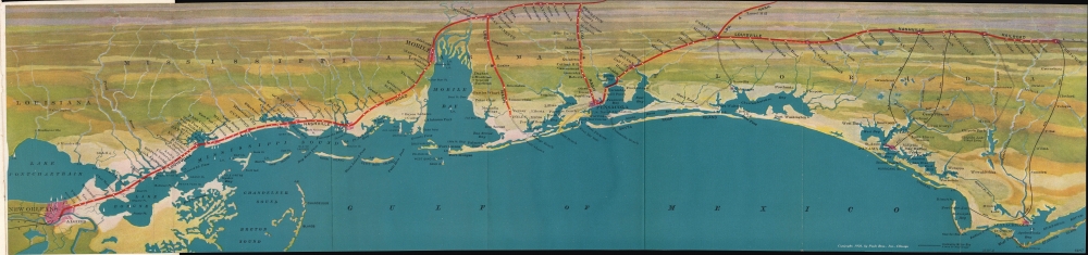 1926 Poole View of the Gulf Coast from New Orleans to Florida