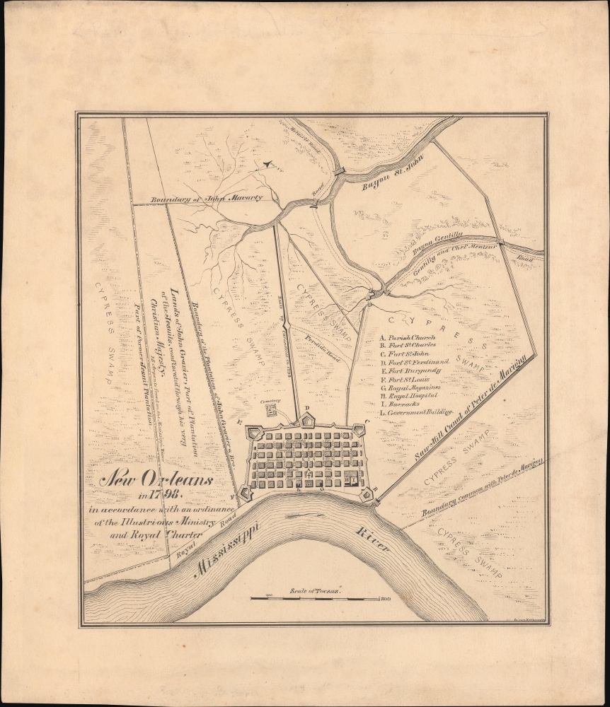 New Orleans in 1798, in accordance with an ordinance of the Illustrious Ministry and Royal Charter. - Alternate View 1