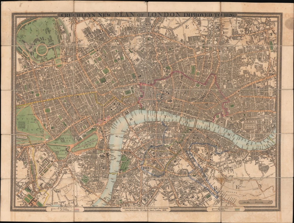 Cruchley's New Plan of London. Improved to 1826. - Main View
