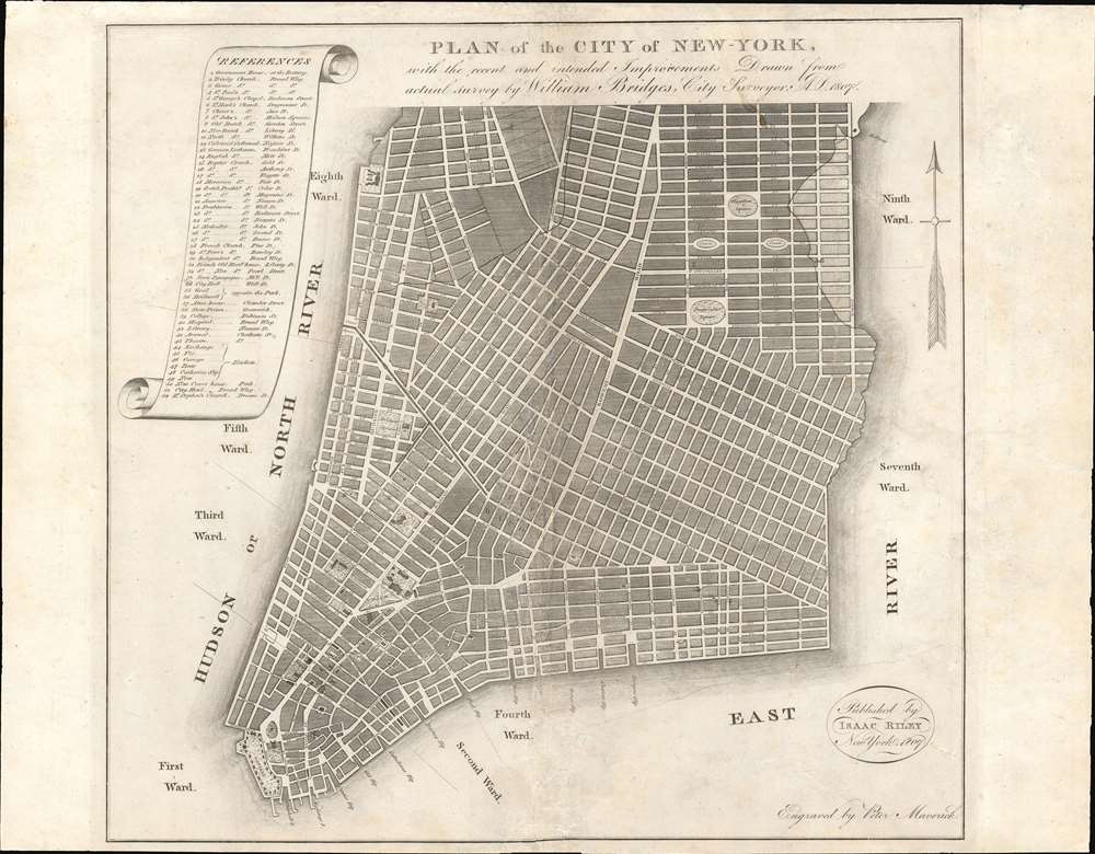 PLAN of the CITY OF NEW-YORK, with the recent and intended Improvements. New York, 1807. - Main View