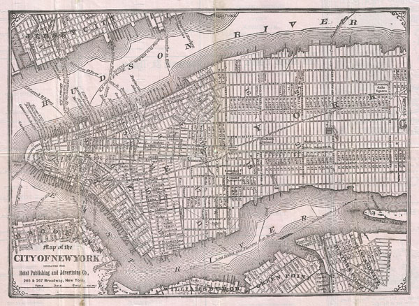 Map of the City of New York engraved for Hotel Publishing and Advertising Co. - Main View