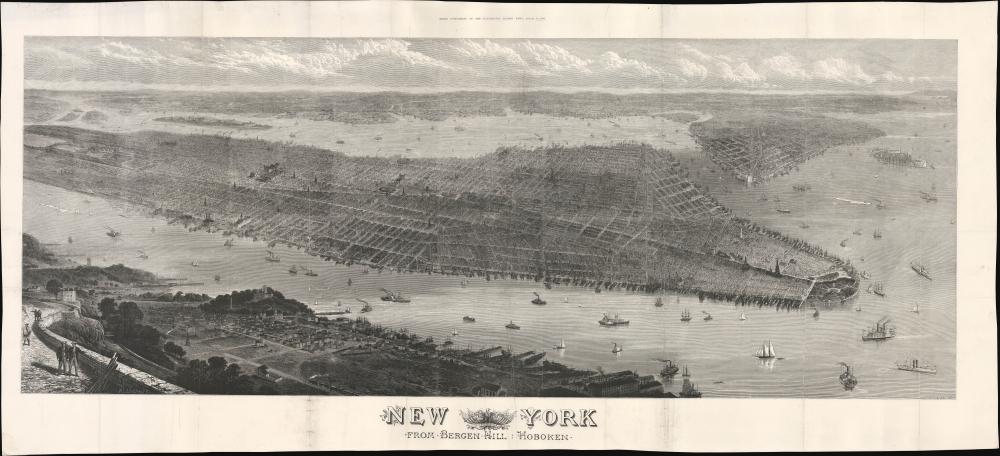 1876 Illustrated London News Large View of New York City