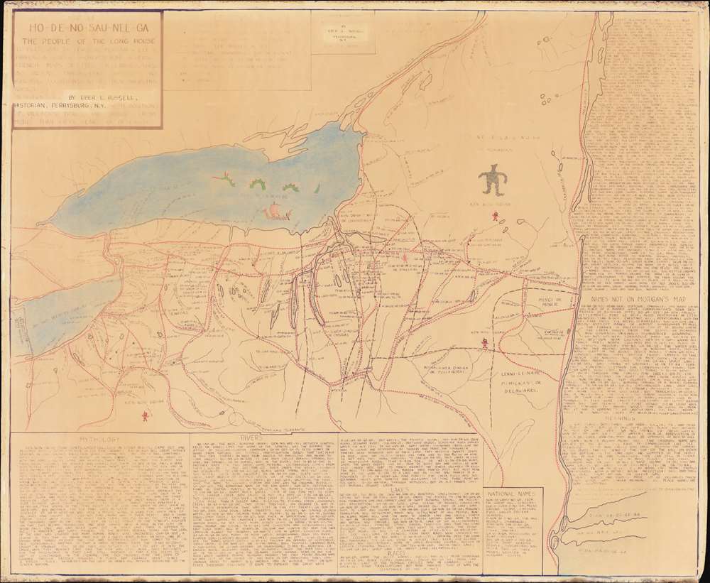 Map of Ho-De-No-Sau-Nee-Ga : or the people of the long house. - Main View