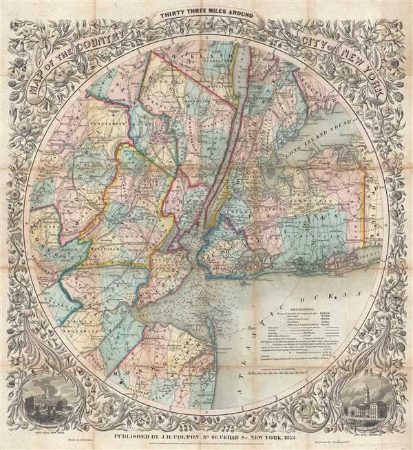 Map of The Country Thirty Three Miles Around The City of New York. - Main View
